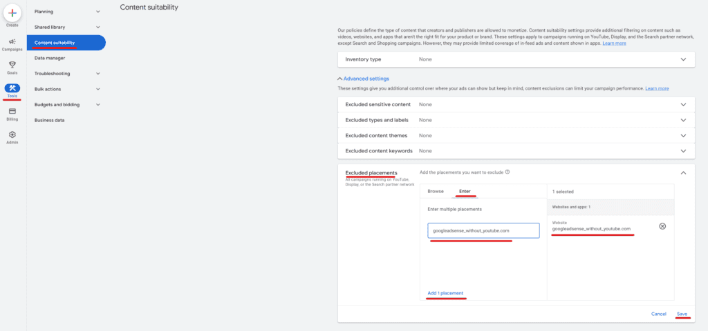 How To Exclude Youtube's Video Partners In Google Ads Account